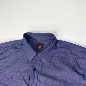 UNTUCKit Men's Large Long‎ Sleeve Button Down Shirt Casual Blue Cotton Blend